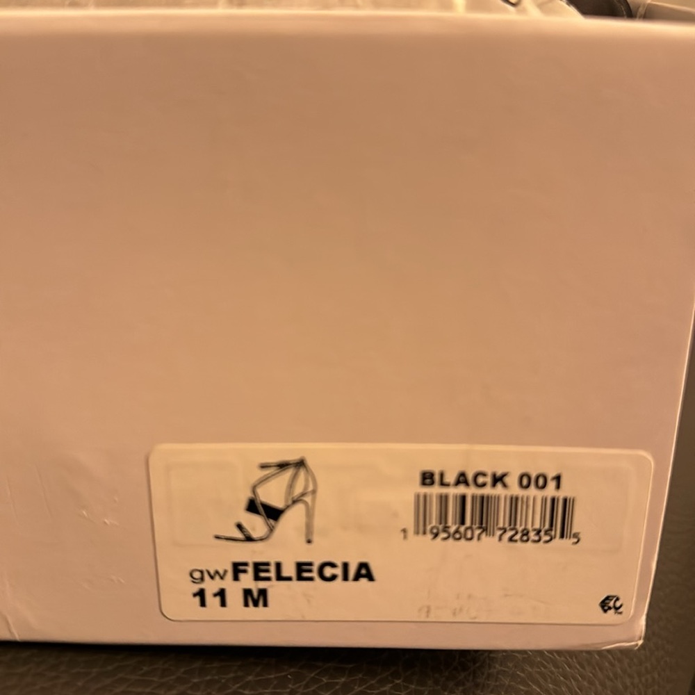 GUESS Felecia Ankle Strap Sandal in Black/Smoke - Picture 5 of 5